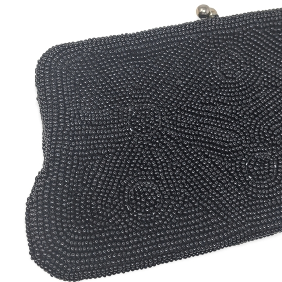 VTG 60s Silk Beaded Richere Bag by Walborg Clutch Hand Made in Japan Black - Picture 13 of 13